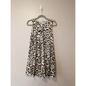 Nine Britton Woman's Size Medium Leopard Print Casual Tunic Top Mini Dress